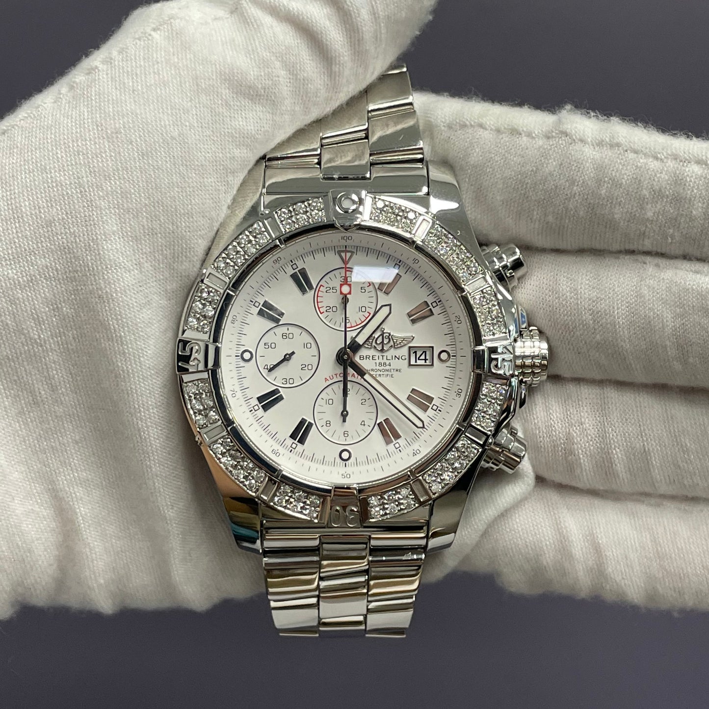 Breitling Super Avenger 48mm White Dial Watch Ref# A13370