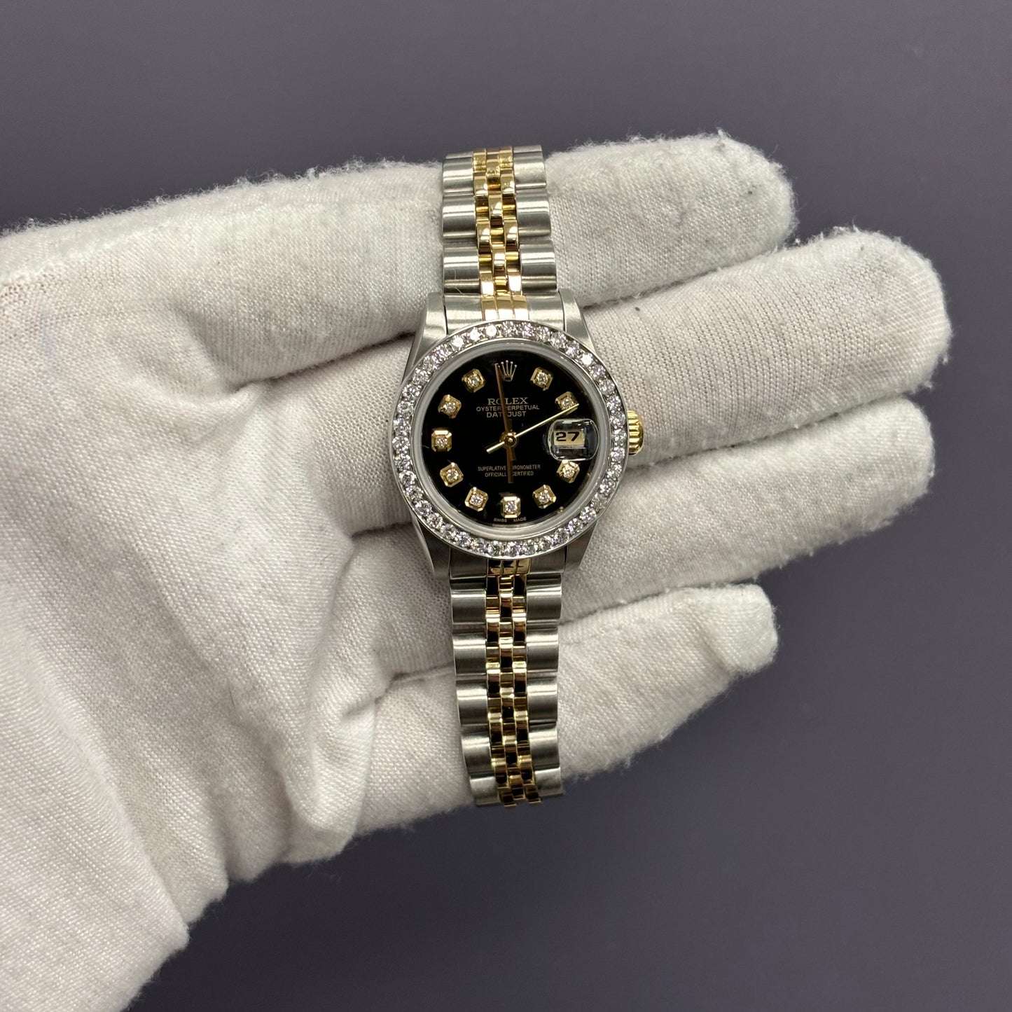 Rolex Datejust 26mm Black Dial Watch Ref# 69173