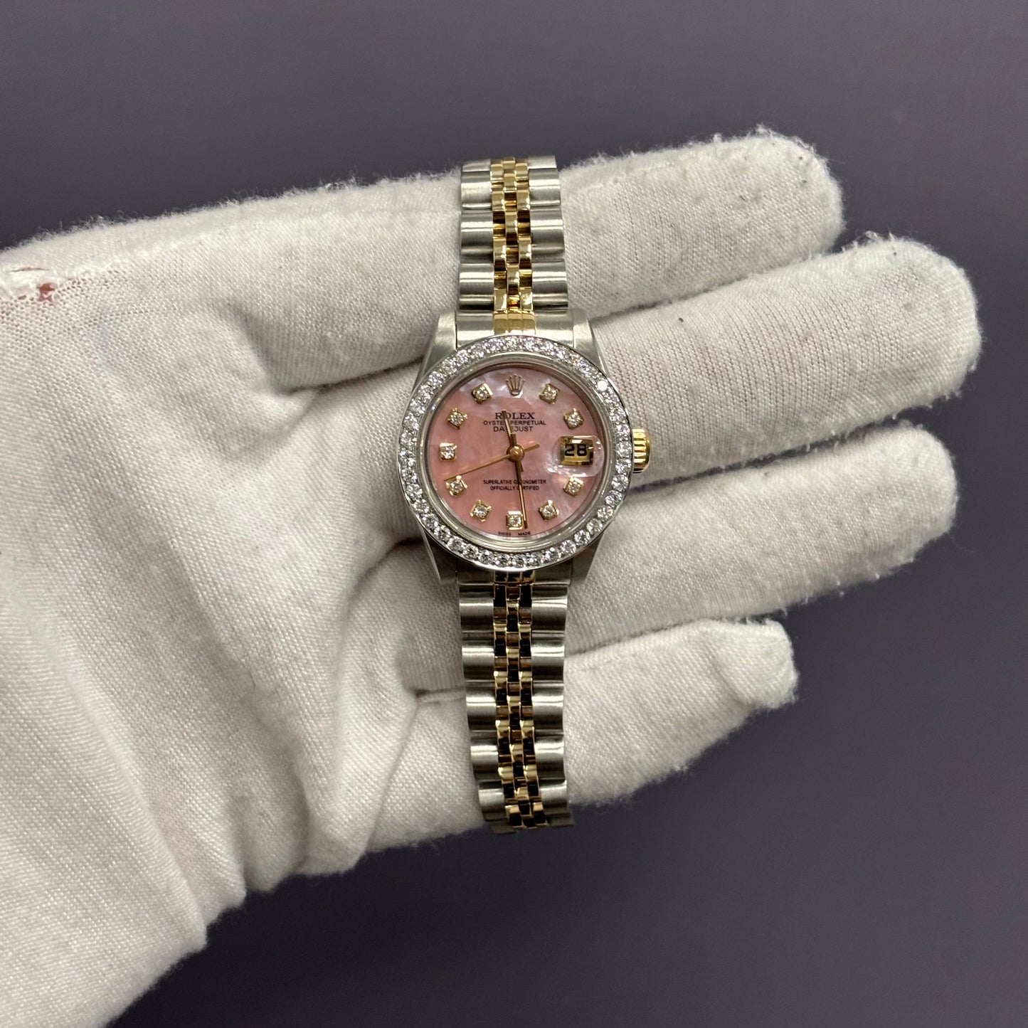 Rolex Datejust 26mm Pink Dial Watch Ref# 69173