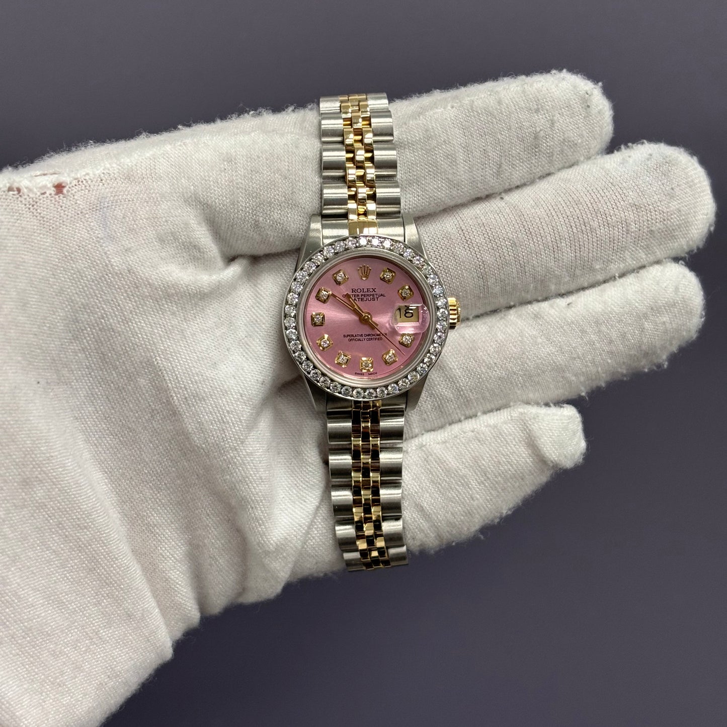 Rolex Datejust 26mm Pink Dial Watch Ref# 69173