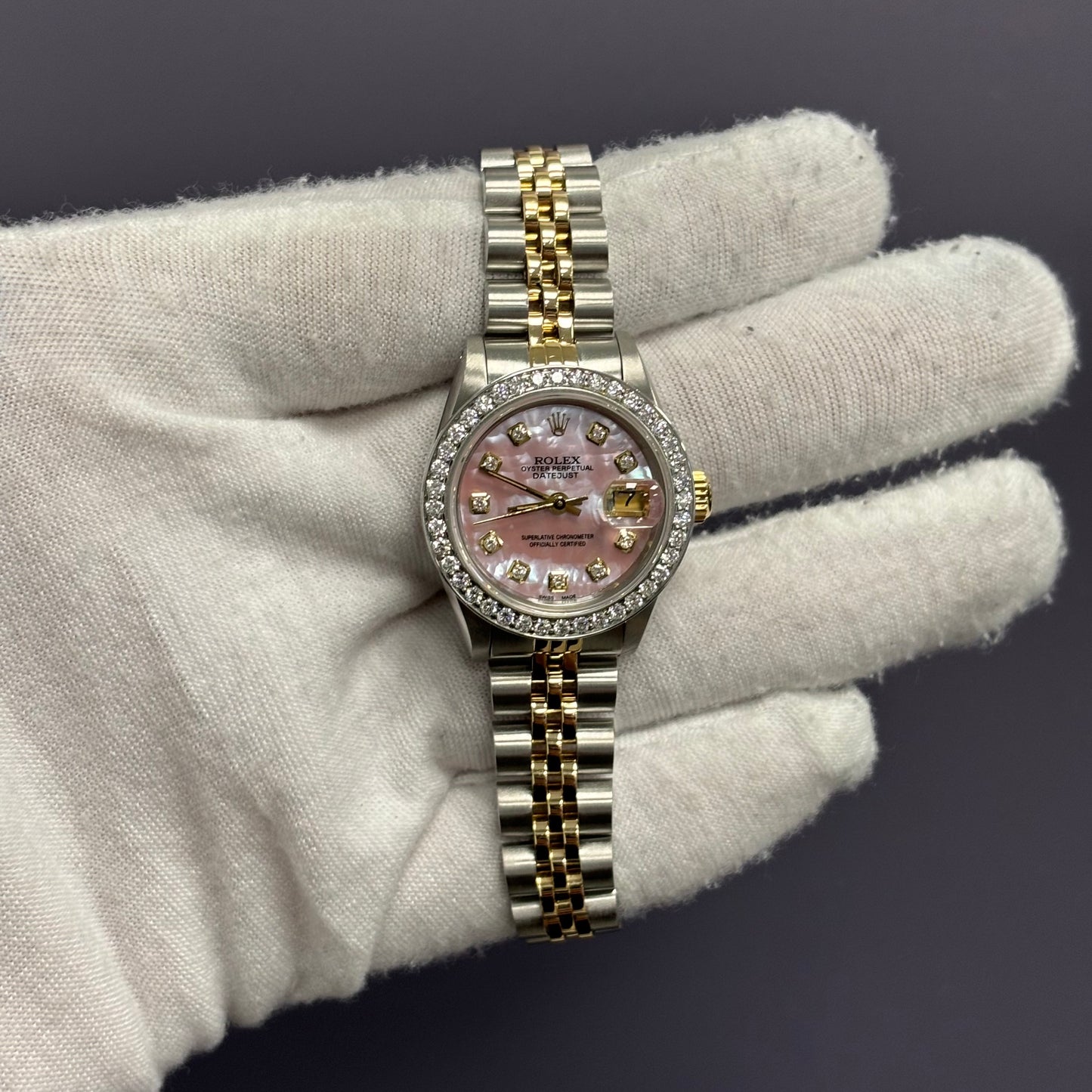 Rolex Datejust 26mm Pink Dial Watch Ref# 69173