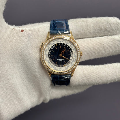 Patek Philippe World Time 36mm Blue Dial Watch Ref# 7130R-012 - Happy Jewelers Fine Jewelry Lifetime Warranty