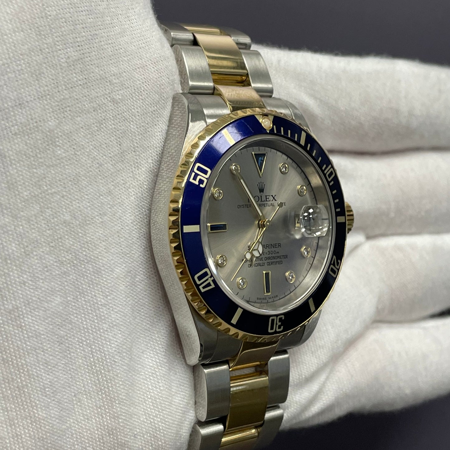 Rolex Submariner 40mm Silver Dial Watch Ref# 16613