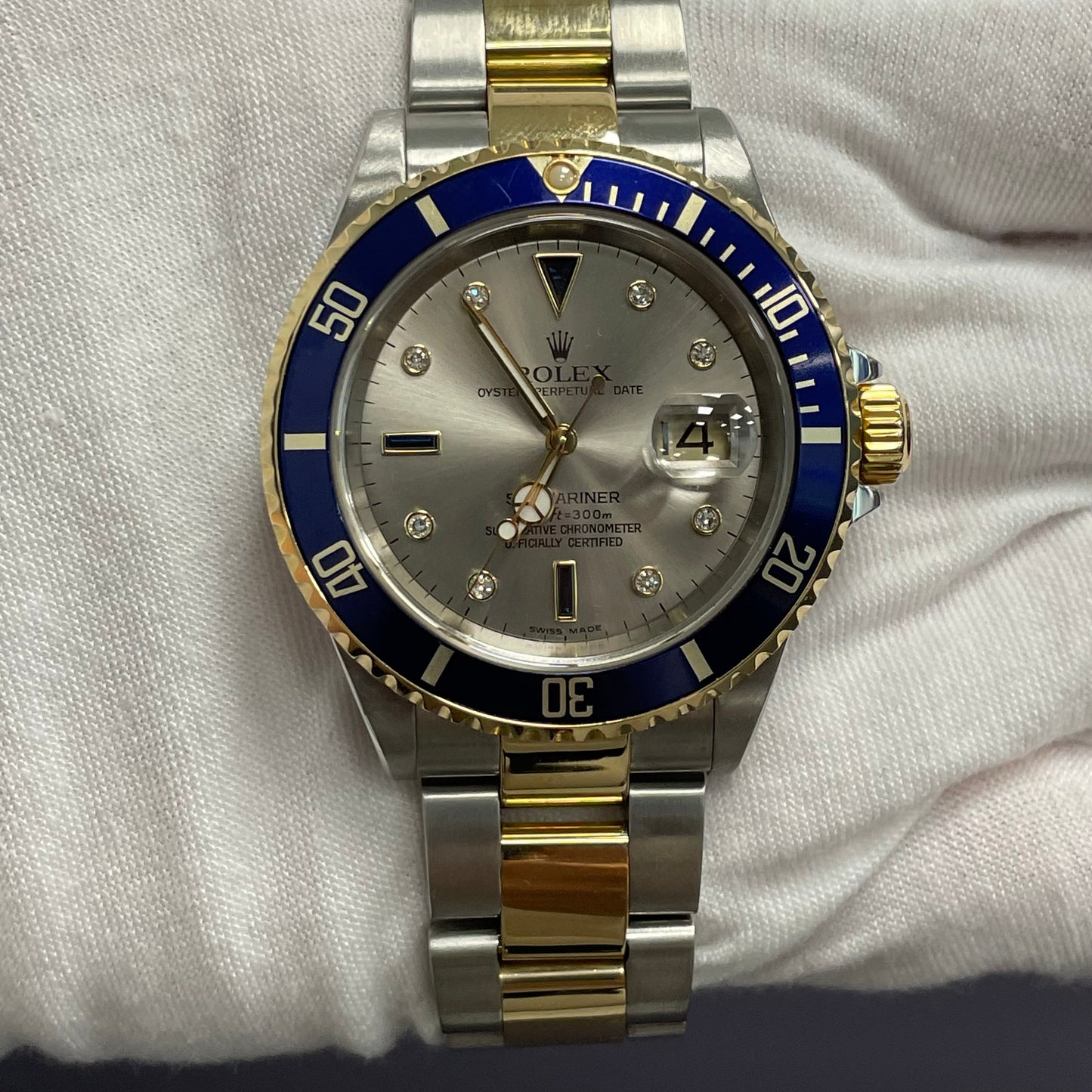 Rolex Submariner 40mm Silver Dial Watch Ref# 16613