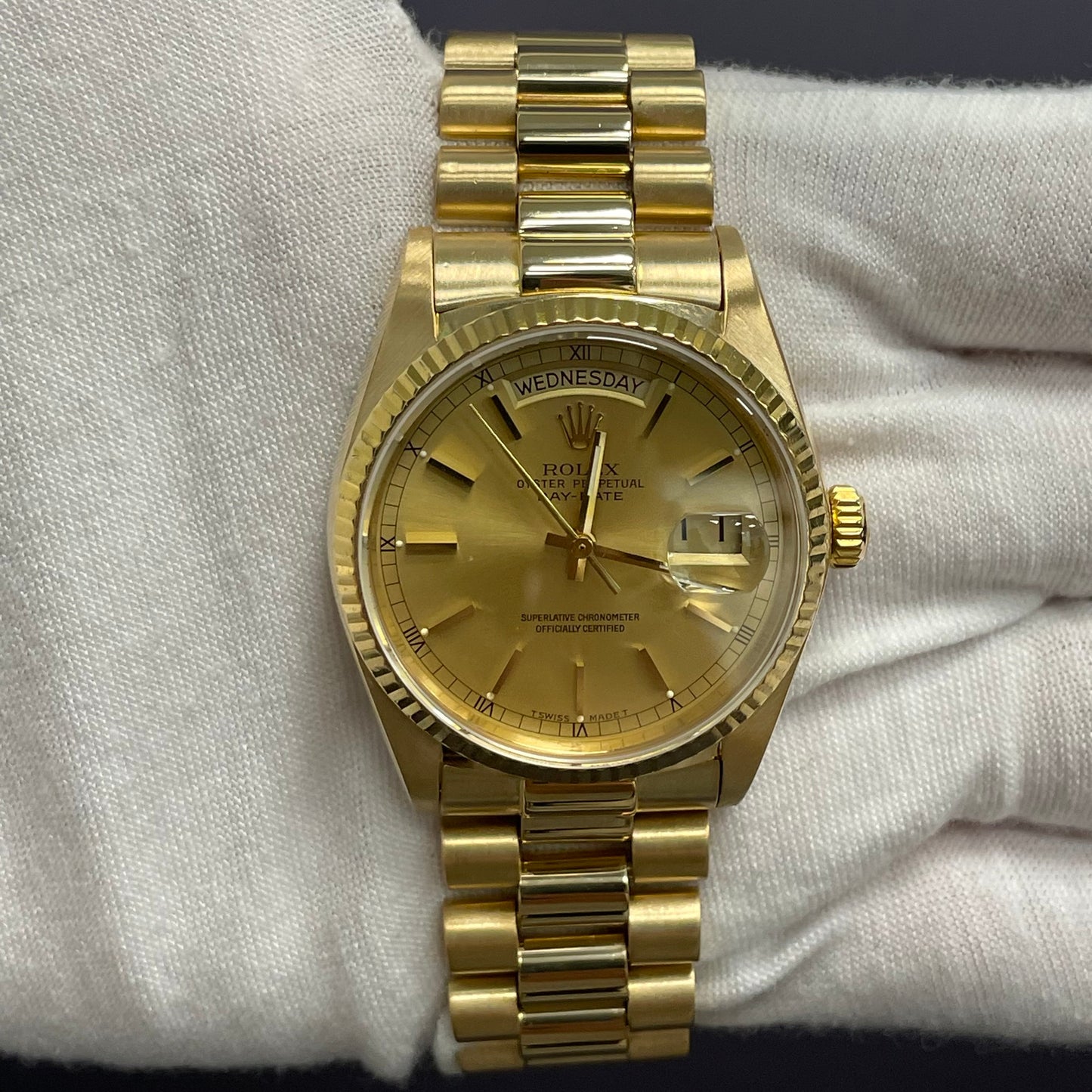 Rolex Day-Date 36mm Champagne Dial Watch Ref# 18038