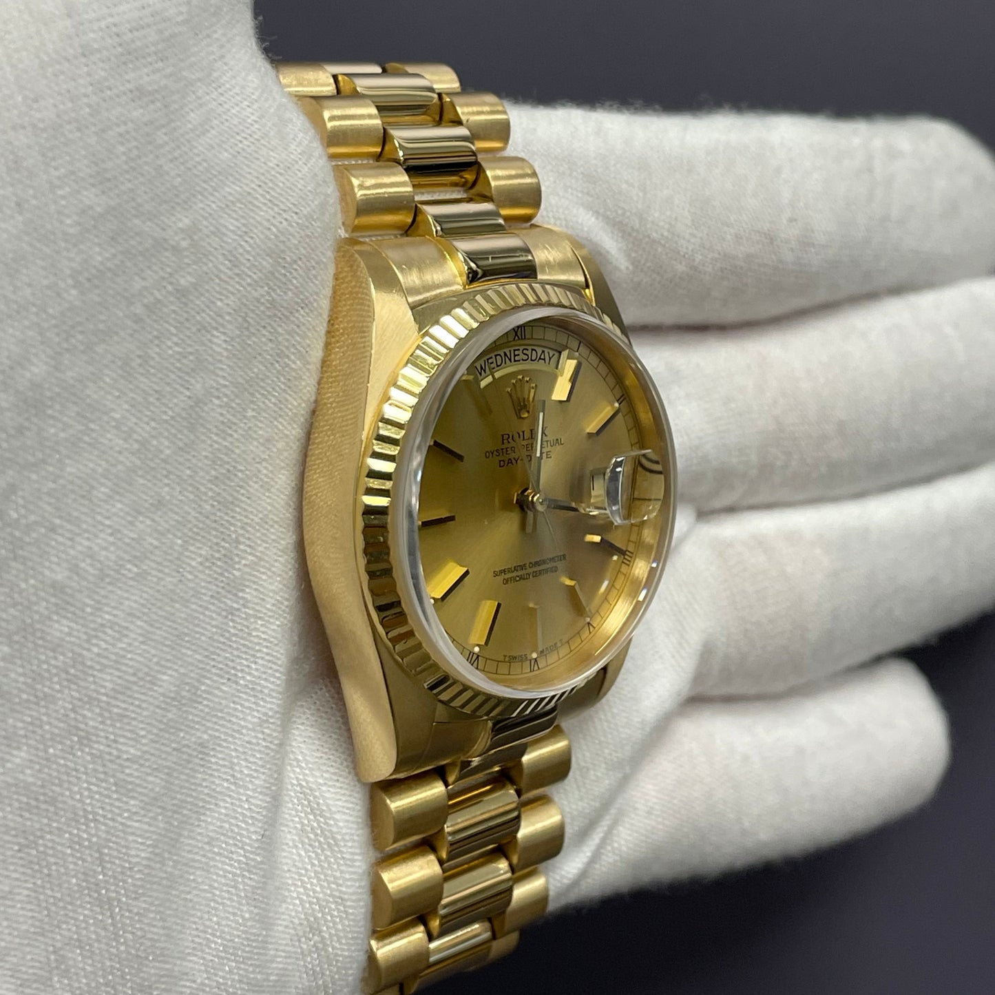 Rolex Day-Date 36mm Champagne Dial Watch Ref# 18038