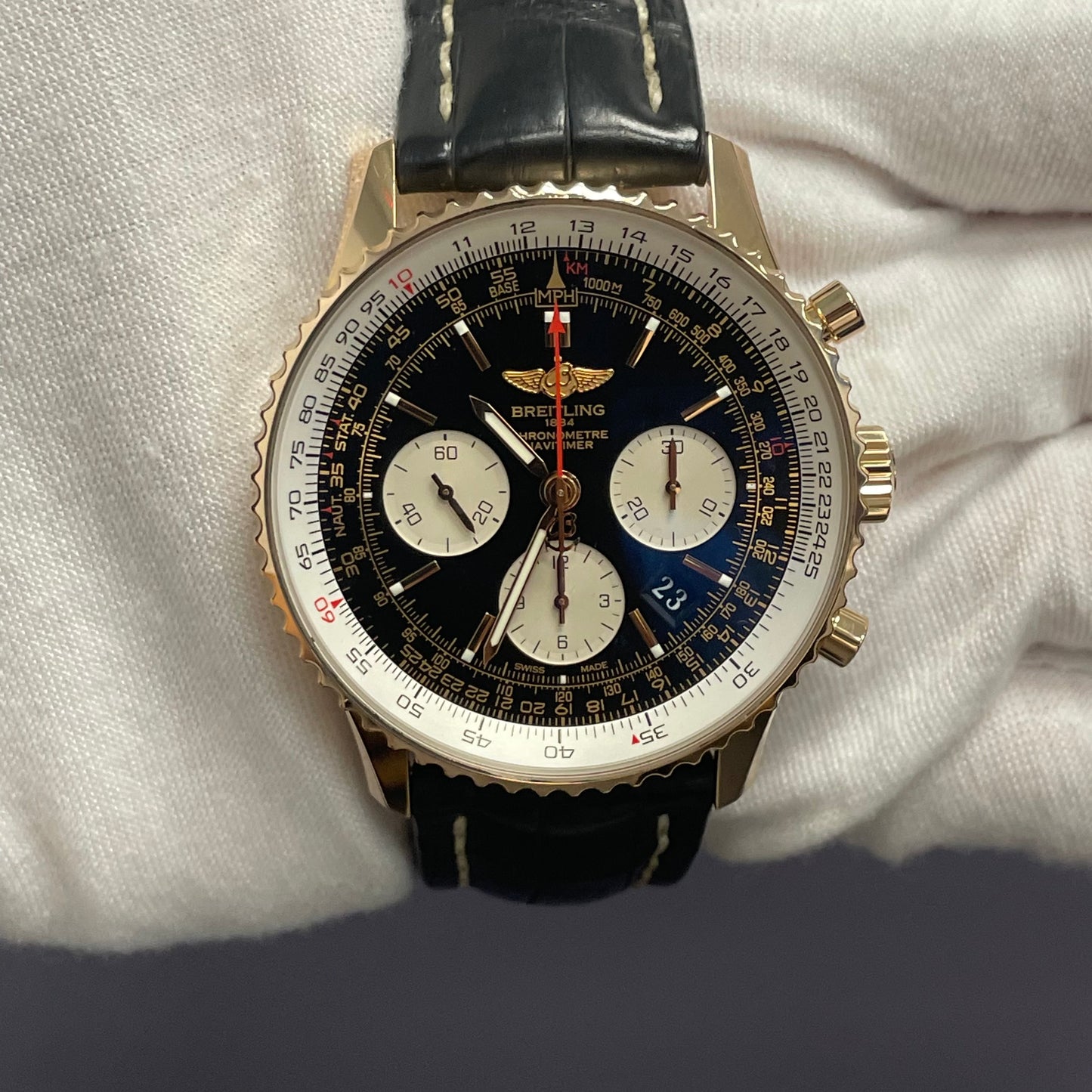 Breitling Navitimer 43mm Black Dial Watch Ref# RB0120