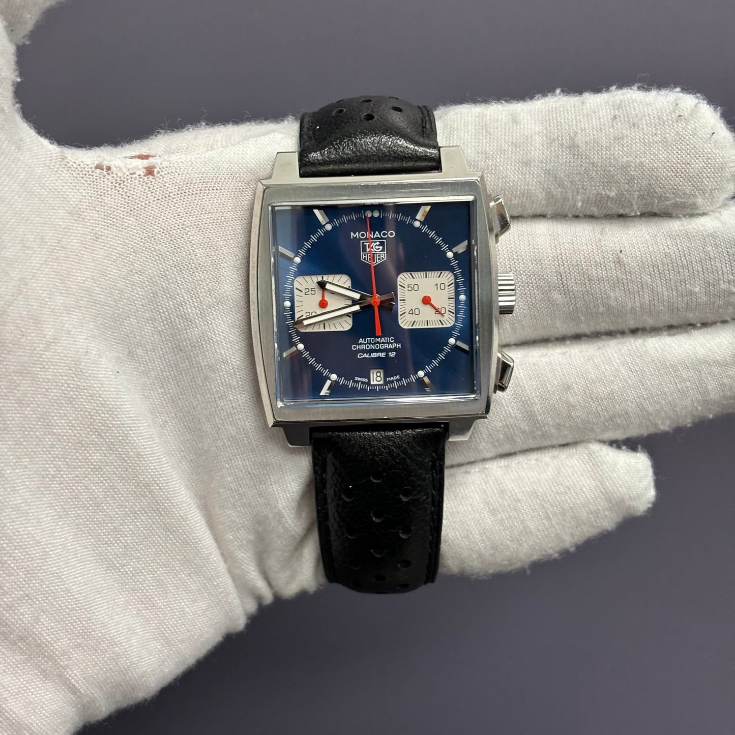 Tag Heuer Monaco 39mm Blue Dial Watch Ref# CAW2111