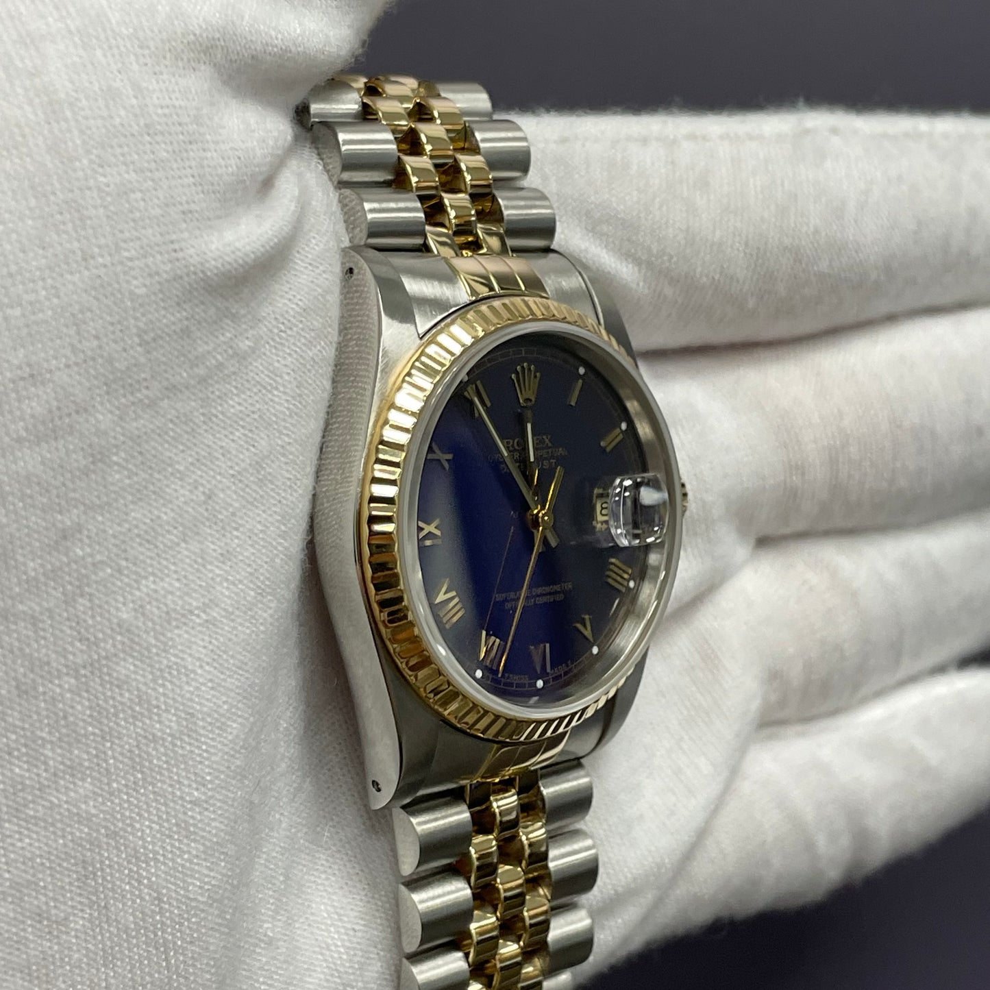 Rolex Datejust 36mm Blue Dial Watch Ref# 16233