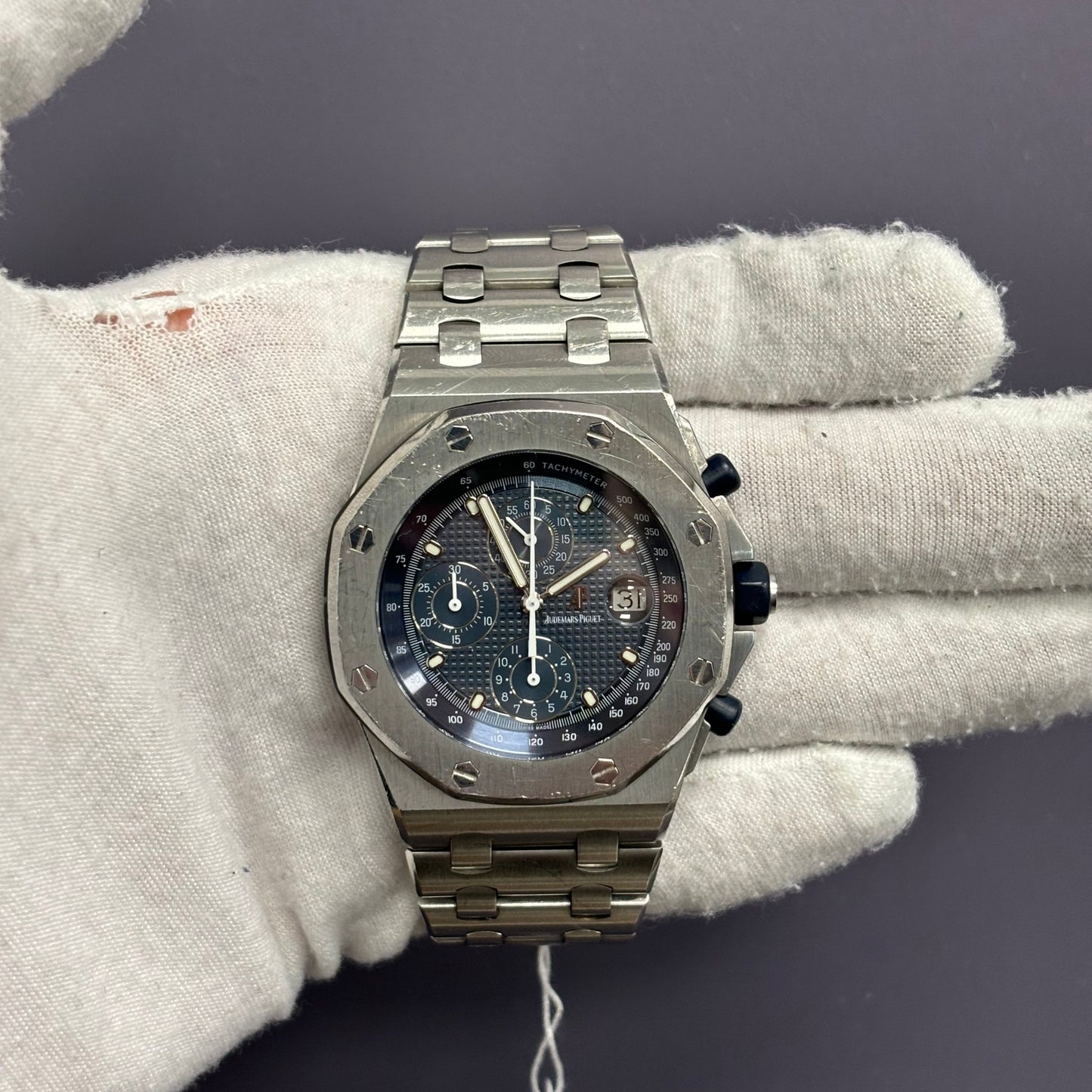 Audemars Piguet Royal Oak 41mm Blue Dial Watch Ref# 25721ST