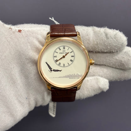 Jaquet Droz Atelier Petite Heure American Eagle 43mm White Dial Ref# J005033212 - Happy Jewelers Fine Jewelry Lifetime Warranty