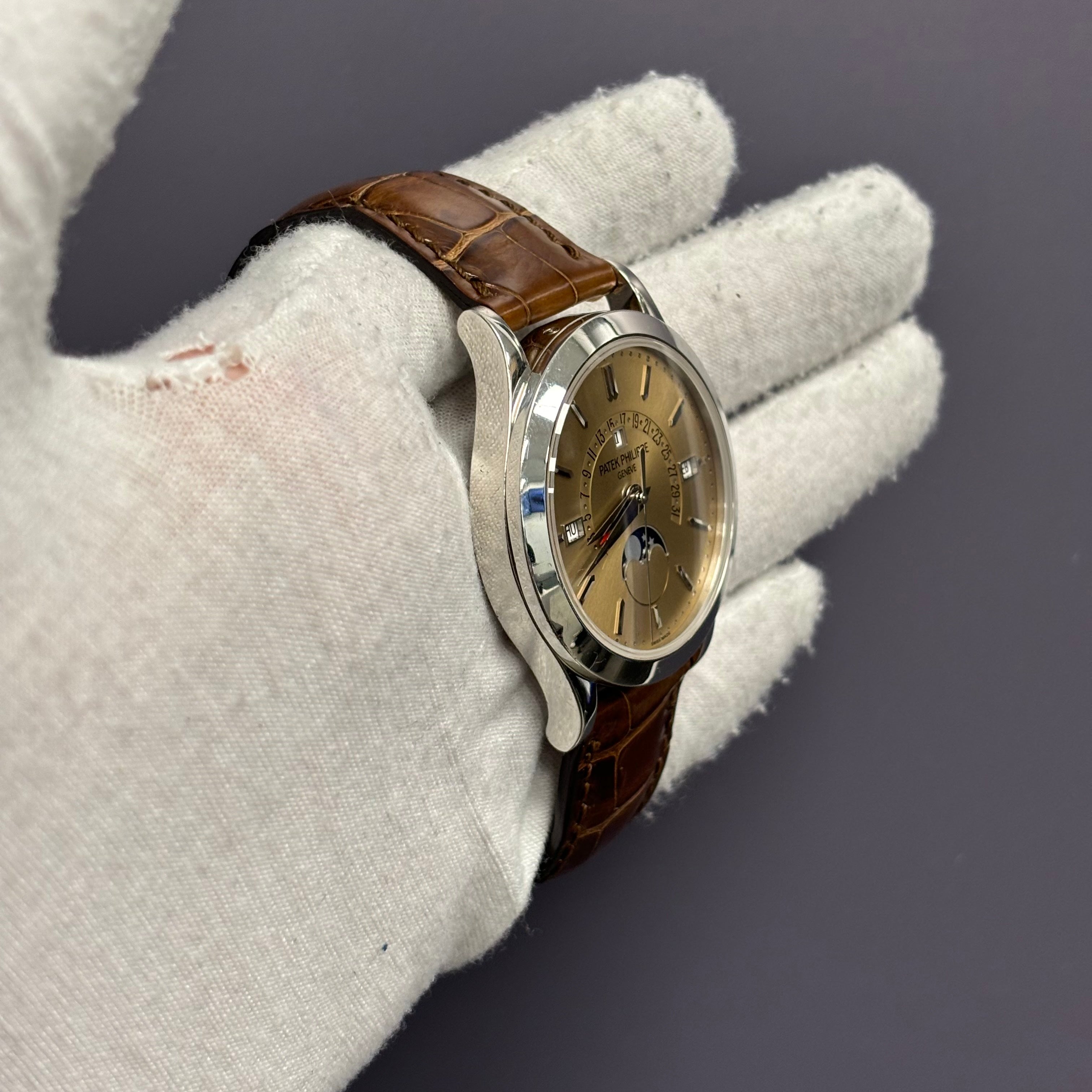 Patek Philippe Perpetual Calendar 39.5mm Salmon Dial Watch Ref# 5496P-014 - Happy Jewelers Fine Jewelry Lifetime Warranty