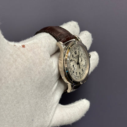 Patek Philippe Chronograph 42mm White Dial Watch Ref# 5070G-001 - Happy Jewelers Fine Jewelry Lifetime Warranty