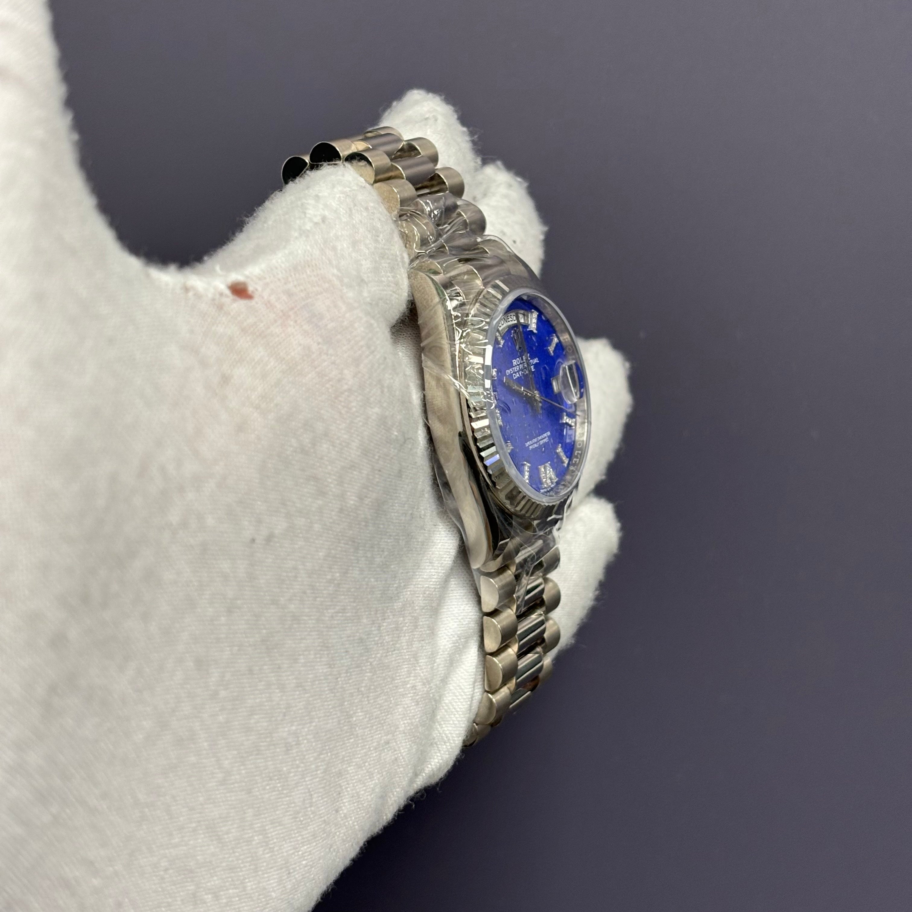 Rolex Day Date 36mm Blue Dial Watch Ref# 128239 - Happy Jewelers Fine Jewelry Lifetime Warranty