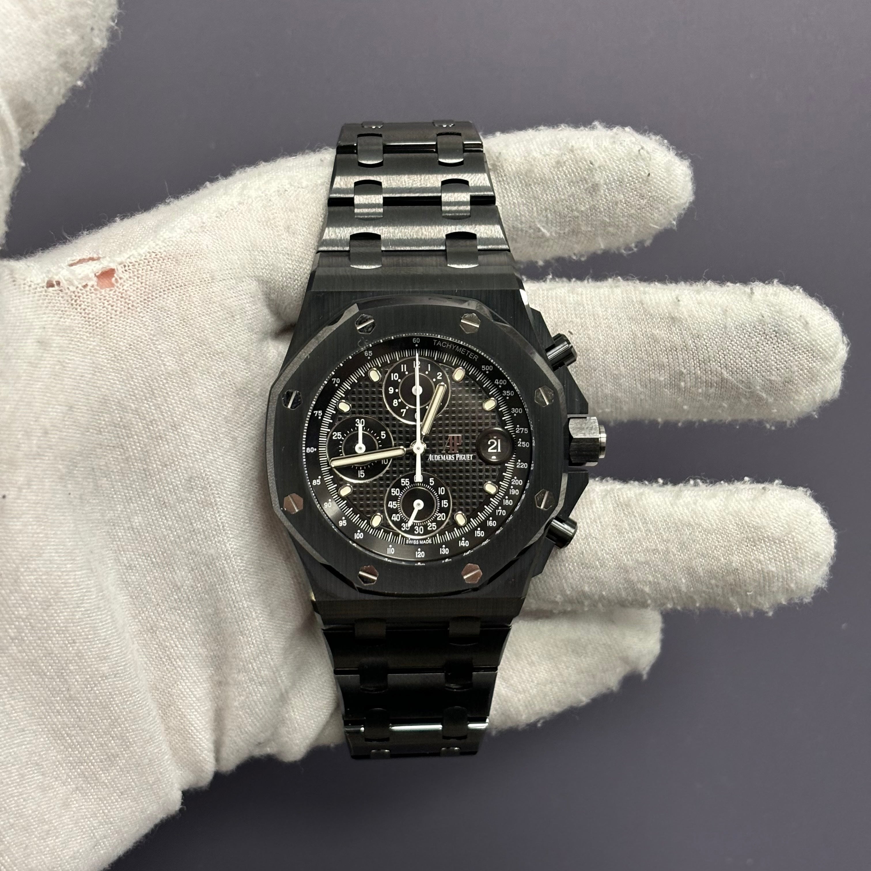 Audemars Piguet Royal Oak 42mm Black Dial Watch Ref# 26238CE.OO.1300CE.01 - Happy Jewelers Fine Jewelry Lifetime Warranty