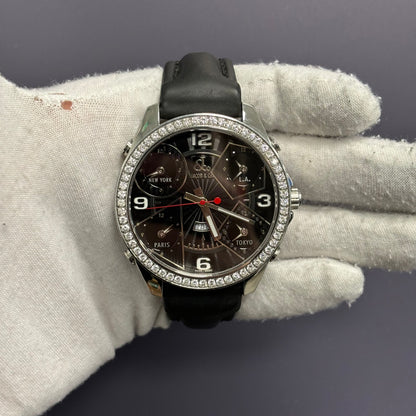 Jacob & Co. Five Time Zone 46.5mm Black Dial Watch Ref# JCM-2 - Happy Jewelers Fine Jewelry Lifetime Warranty