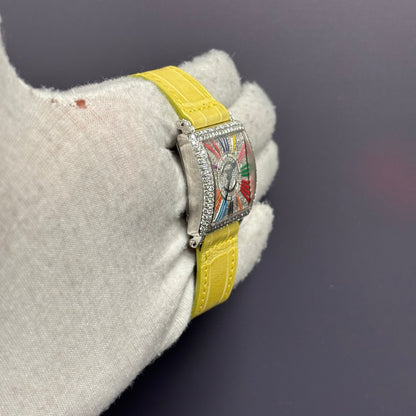 Franck Muller Master Square 29mm Pave Dial Watch Ref# 6002 L QZ D CD COL DR - Happy Jewelers Fine Jewelry Lifetime Warranty