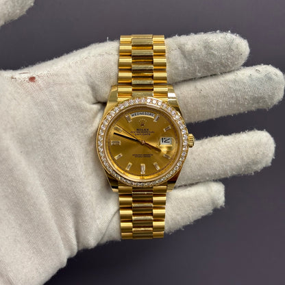 Rolex Day-Date 40mm Champagne Dial Watch Ref# 228348RBR - Happy Jewelers Fine Jewelry Lifetime Warranty