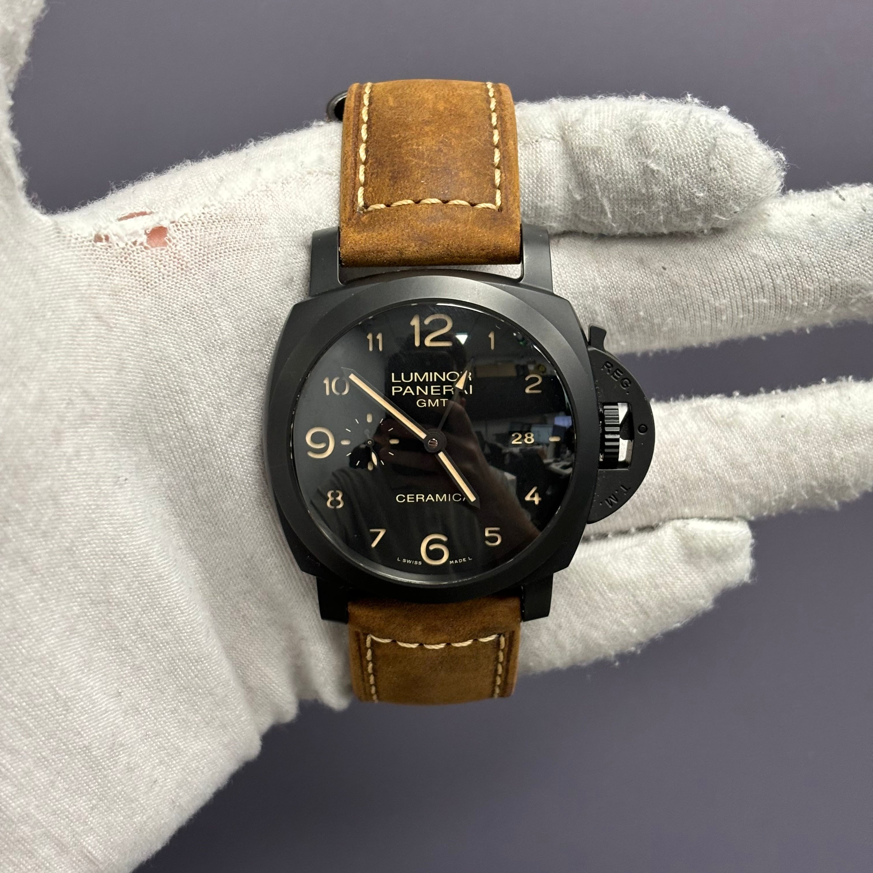 Panerai Luminor 44mm Black Dial Watch Ref# PAM00441 - Happy Jewelers Fine Jewelry Lifetime Warranty