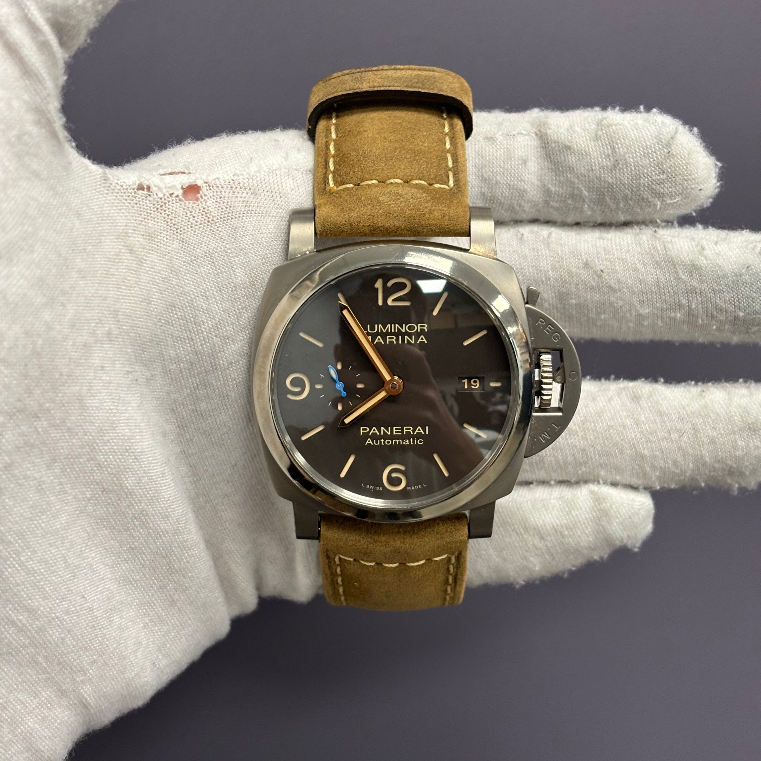 Panerai Luminor 44mm Black Dial Watch Ref# PAM01351 - Happy Jewelers Fine Jewelry Lifetime Warranty