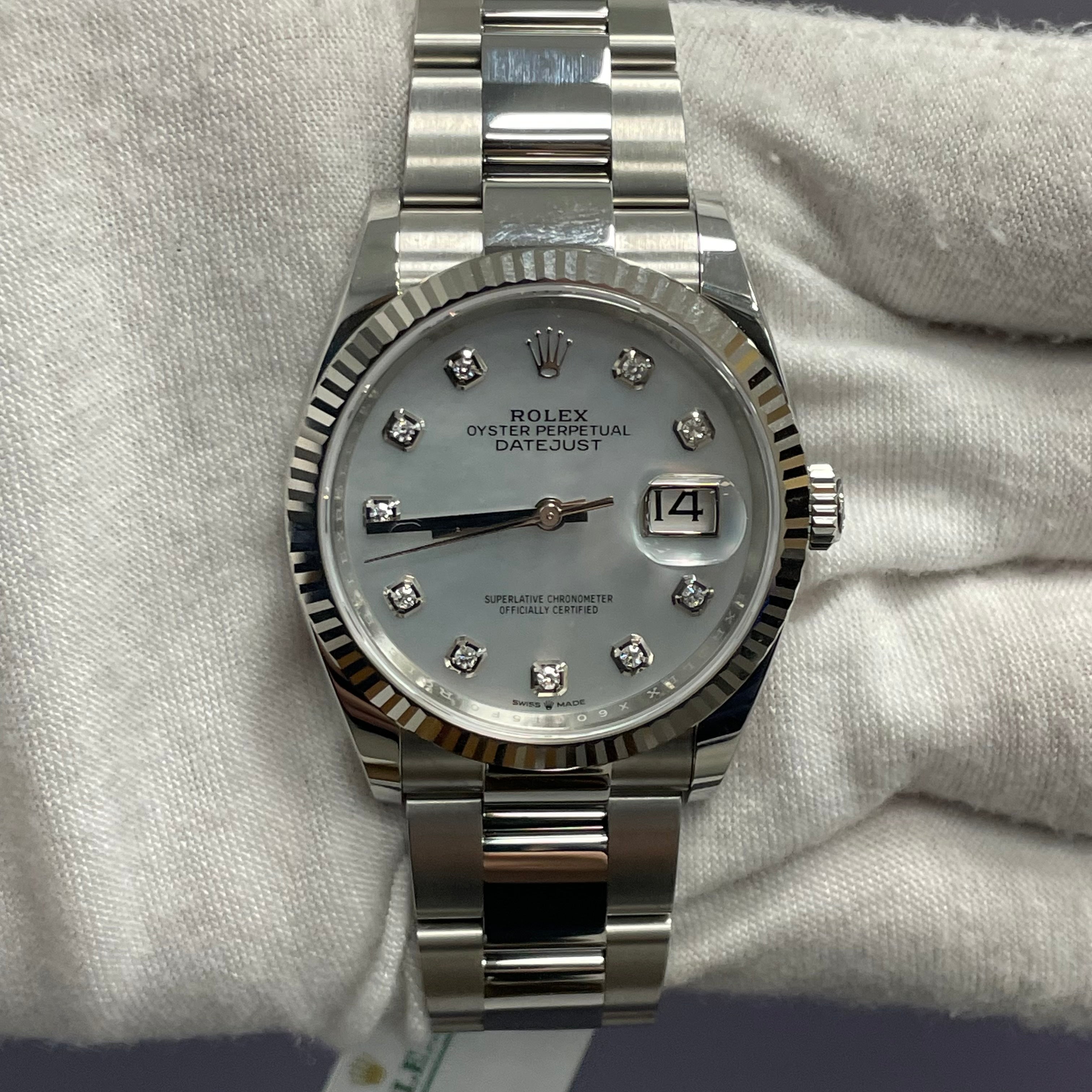 Rolex Datejust 36mm MOP Dial Watch Ref# 126234 - Happy Jewelers Fine Jewelry Lifetime Warranty