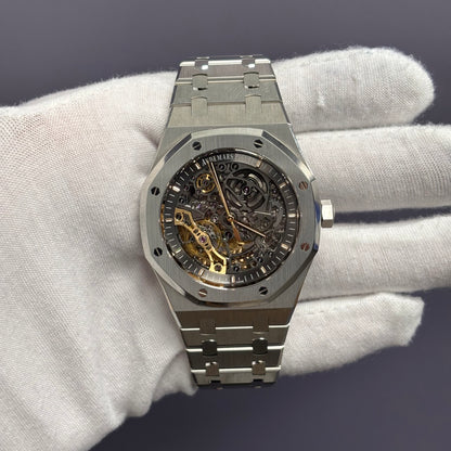 Audemars Piguet Offshore 41mm Openwork Dial Watch Ref# 15407ST.OO.1220ST.01 - Happy Jewelers Fine Jewelry Lifetime Warranty