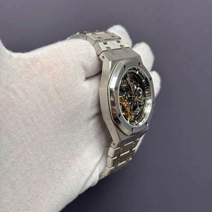 Audemars Piguet Offshore 41mm Openwork Dial Watch Ref# 15407ST.OO.1220ST.01 - Happy Jewelers Fine Jewelry Lifetime Warranty