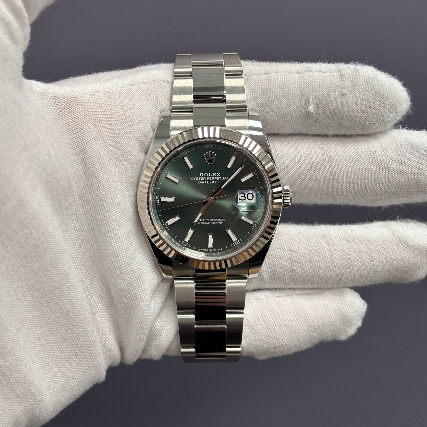 Rolex Datejust 41mm Green Dial Watch Ref# 126334