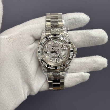 Rolex GMT-Master II 40mm Pave Dial Watch Ref# 116759SANR - Happy Jewelers Fine Jewelry Lifetime Warranty