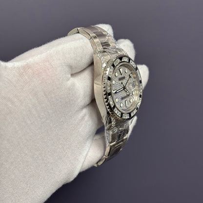 Rolex GMT-Master II 40mm Pave Dial Watch Ref# 116759SANR - Happy Jewelers Fine Jewelry Lifetime Warranty