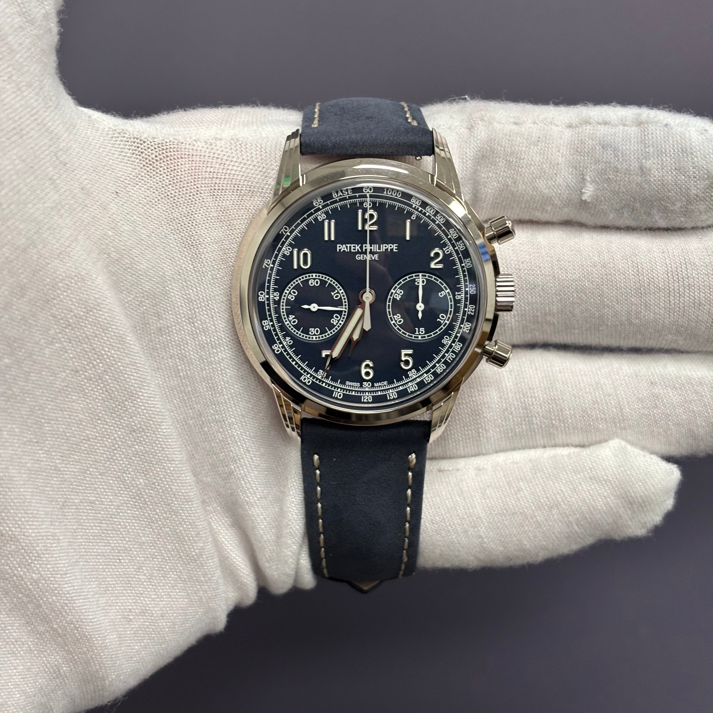 Patek Philippe Chronograph 41mm Blue Dial Watch Ref# 5172G-001 - Happy Jewelers Fine Jewelry Lifetime Warranty