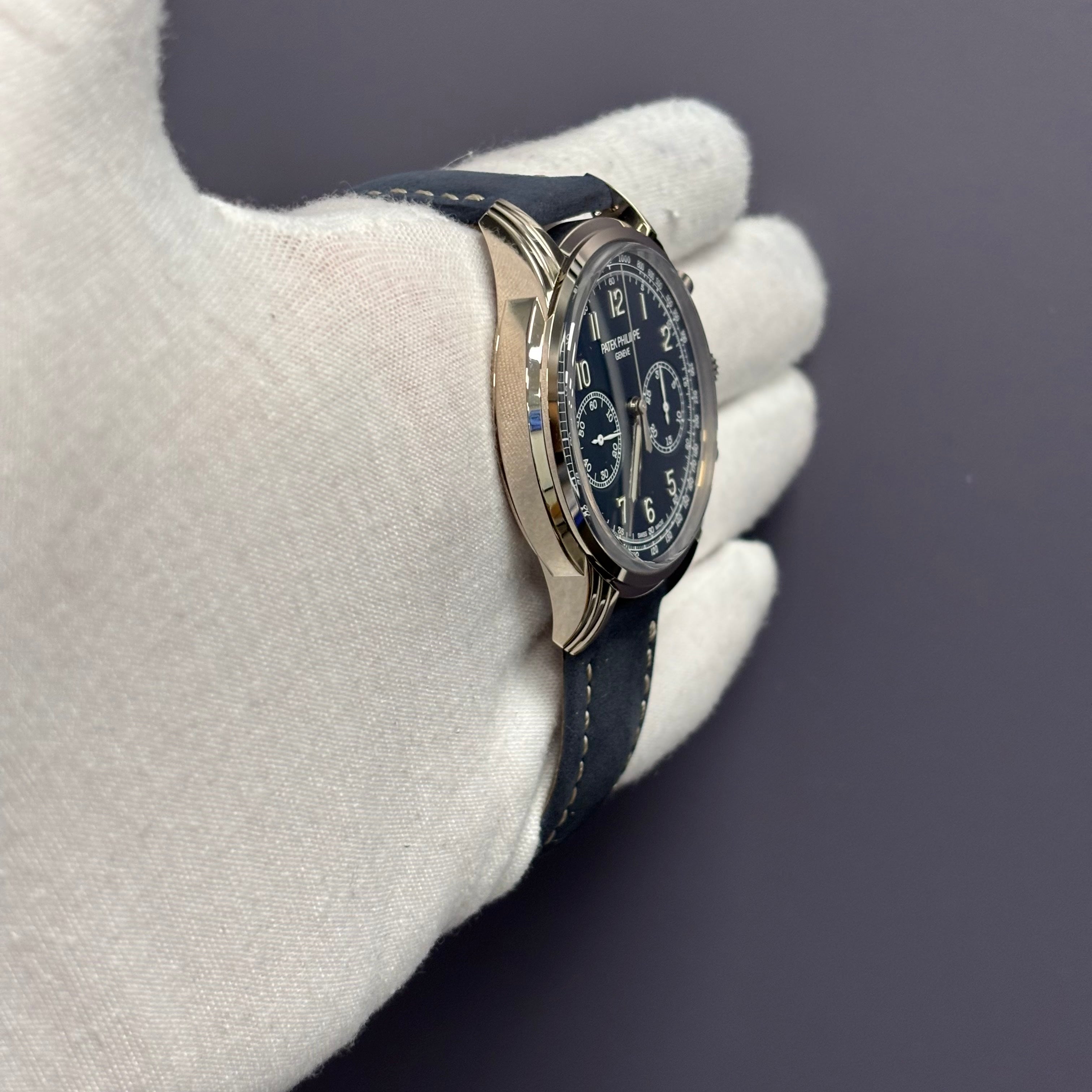 Patek Philippe Chronograph 41mm Blue Dial Watch Ref# 5172G-001 - Happy Jewelers Fine Jewelry Lifetime Warranty