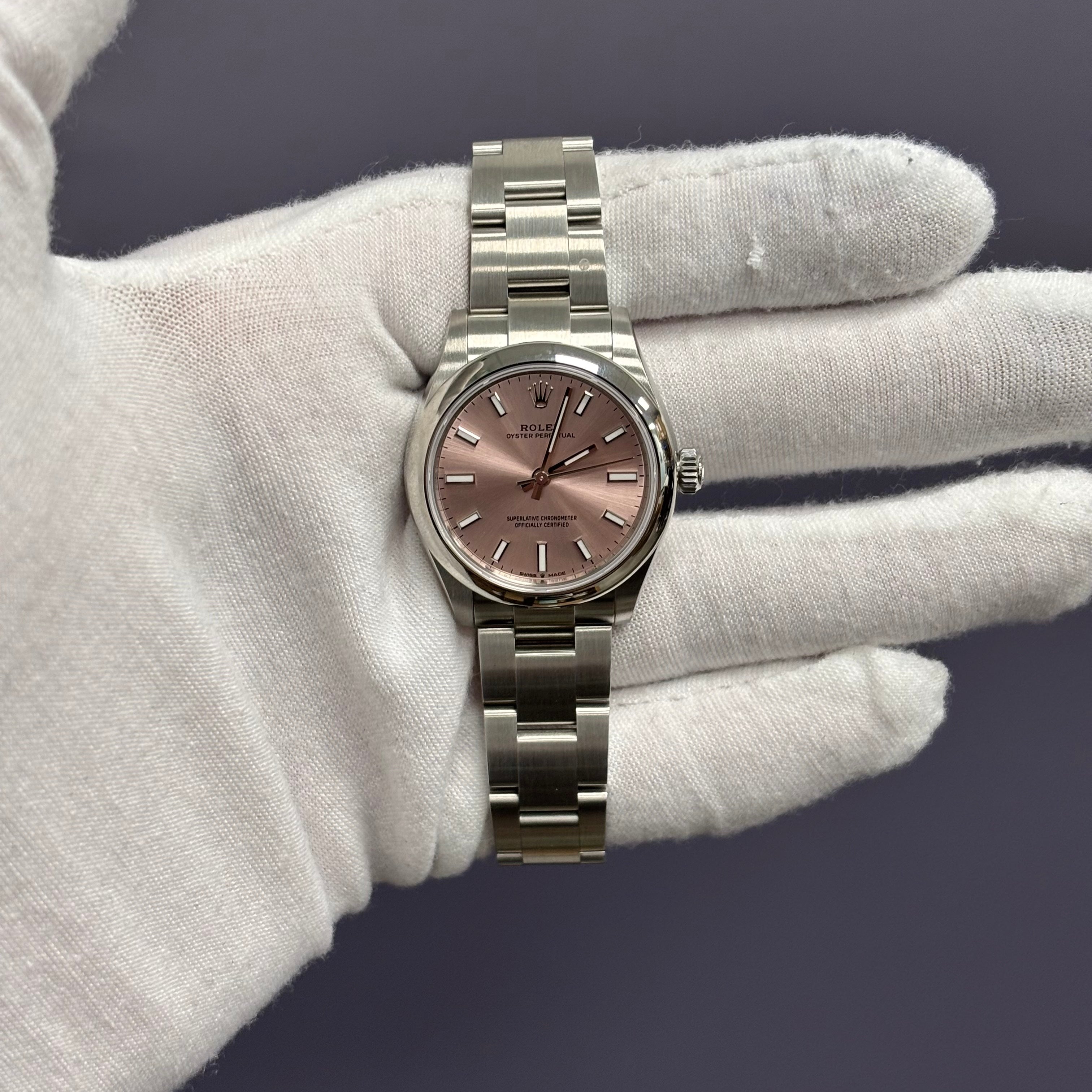 Rolex Oyster Perpetual 31mm Pink Dial Watch Ref# 277200 - Happy Jewelers Fine Jewelry Lifetime Warranty