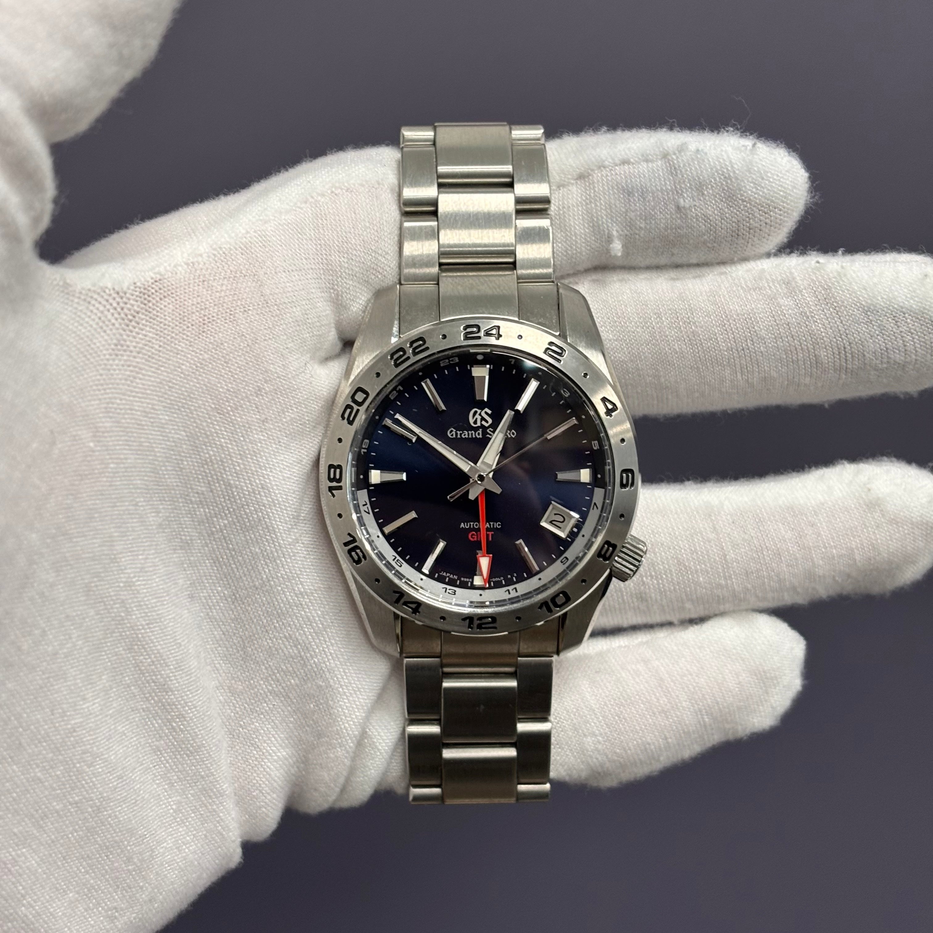 Grand Seiko GMT 40.5mm Blue Dial Ref# SBGM245 - Happy Jewelers Fine Jewelry Lifetime Warranty