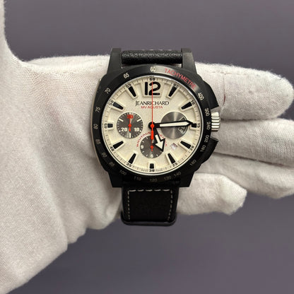 JeanRichard MV Agusta 43mm White Dial Watch Ref# 65120-28-11A-AE6D - Happy Jewelers Fine Jewelry Lifetime Warranty