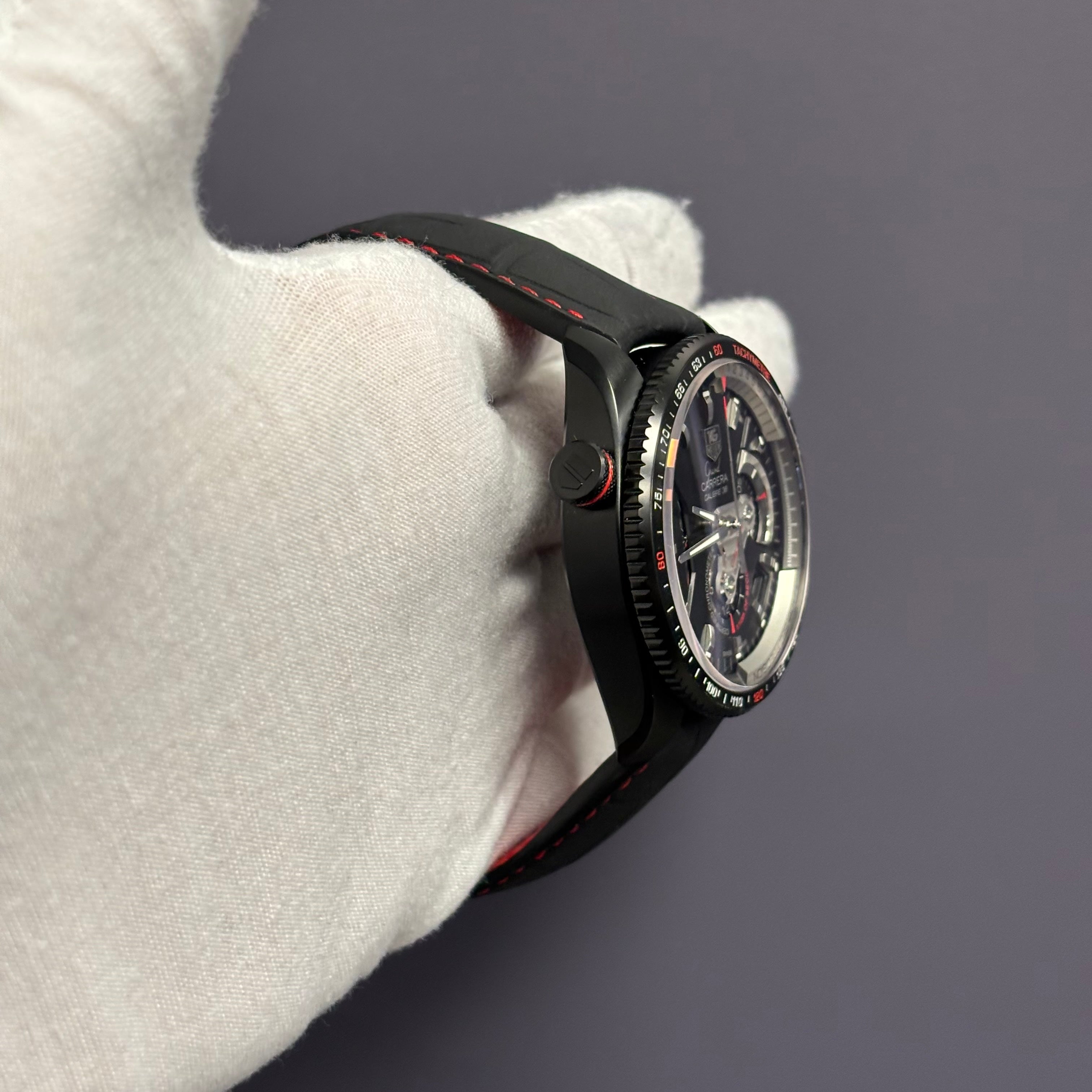 Tag Heuer Carrera 43mm Black Dial Watch Ref# CAV5185.FC6257 - Happy Jewelers Fine Jewelry Lifetime Warranty