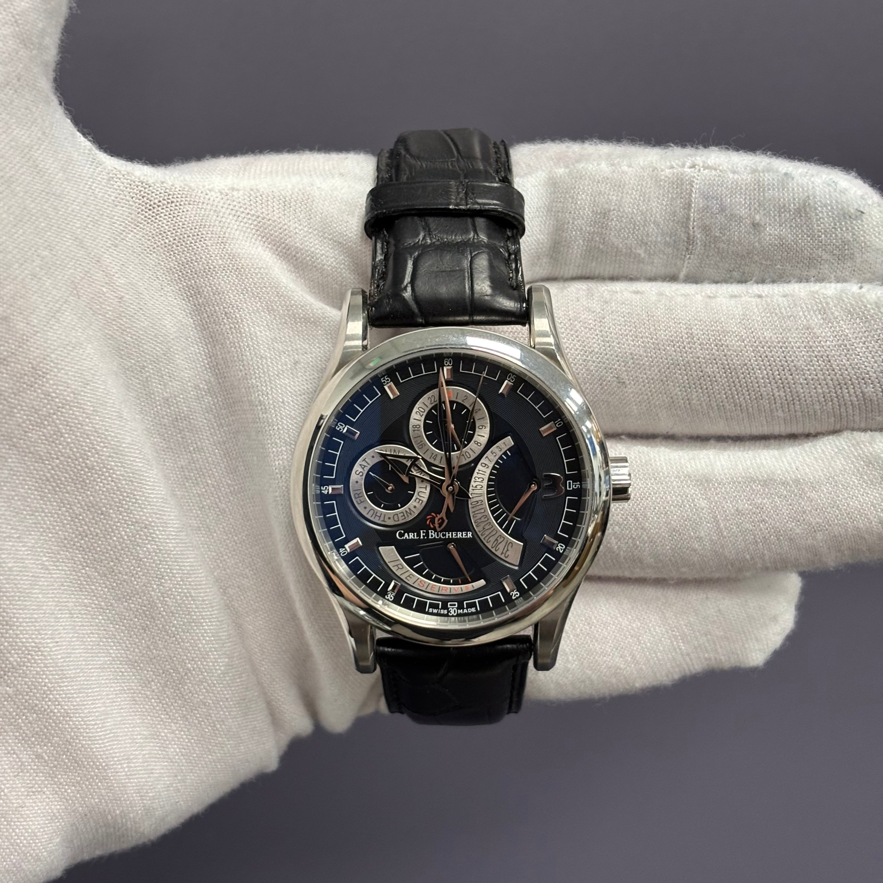 Carl F. Bucherer 40mm Black Dial Ref# 00.10901.08.36.01 - Happy Jewelers Fine Jewelry Lifetime Warranty