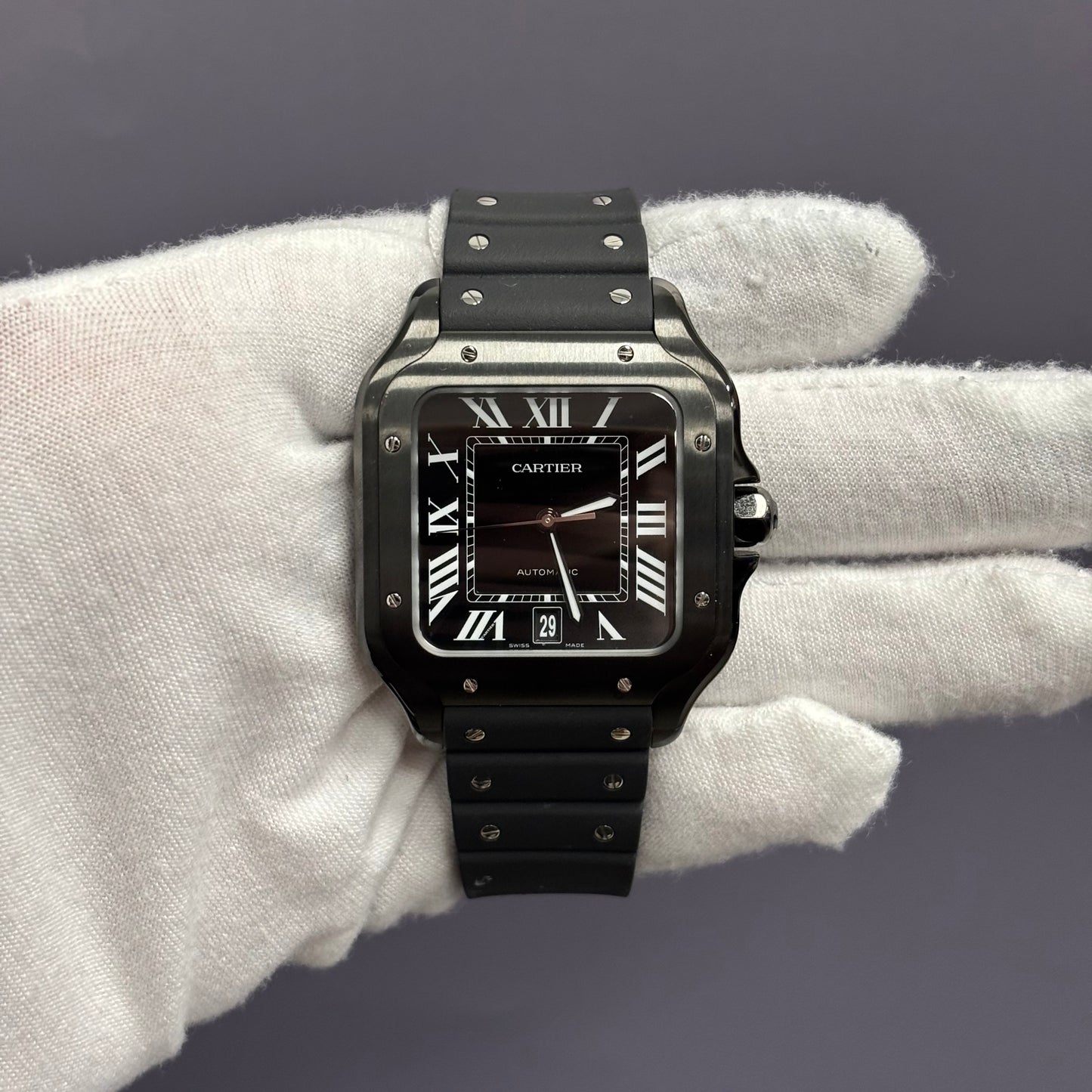 Cartier Santos 40mm Black Dial Watch Ref# WSSA0039