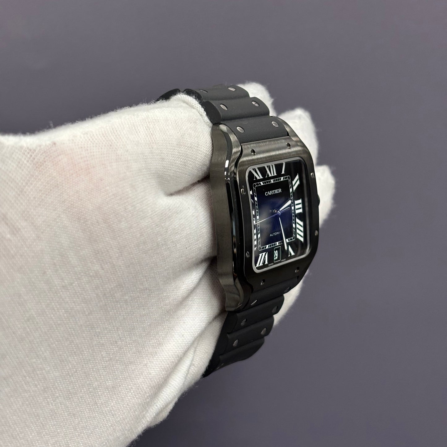 Cartier Santos 40mm Black Dial Watch Ref# WSSA0039