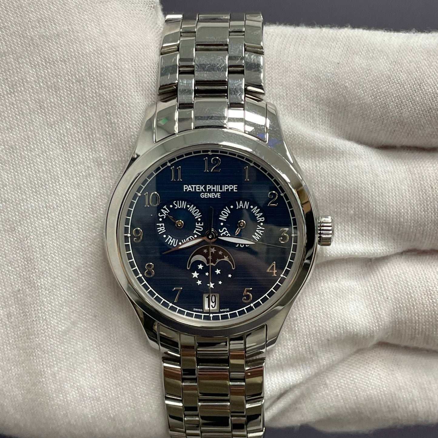 Patek Philippe Complications 38mm Blue Dial Watch Ref# 4947/1A-001