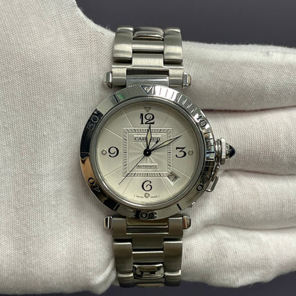 Cartier Pasha De Cartier 38mm White Dial Watch Ref# 2378 - Happy Jewelers Fine Jewelry Lifetime Warranty