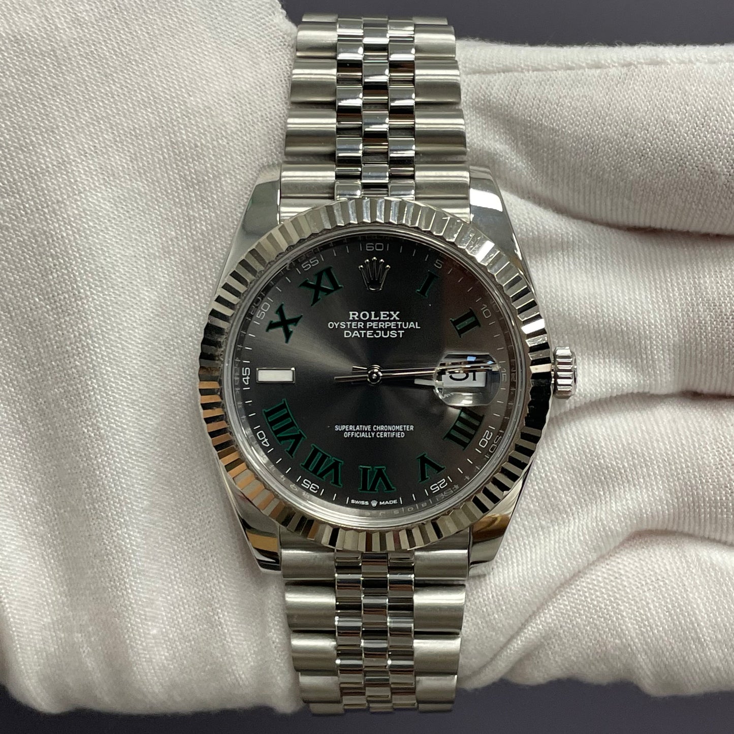 Rolex Datejust 41mm Wimbledon Dial Watch Ref# 126334