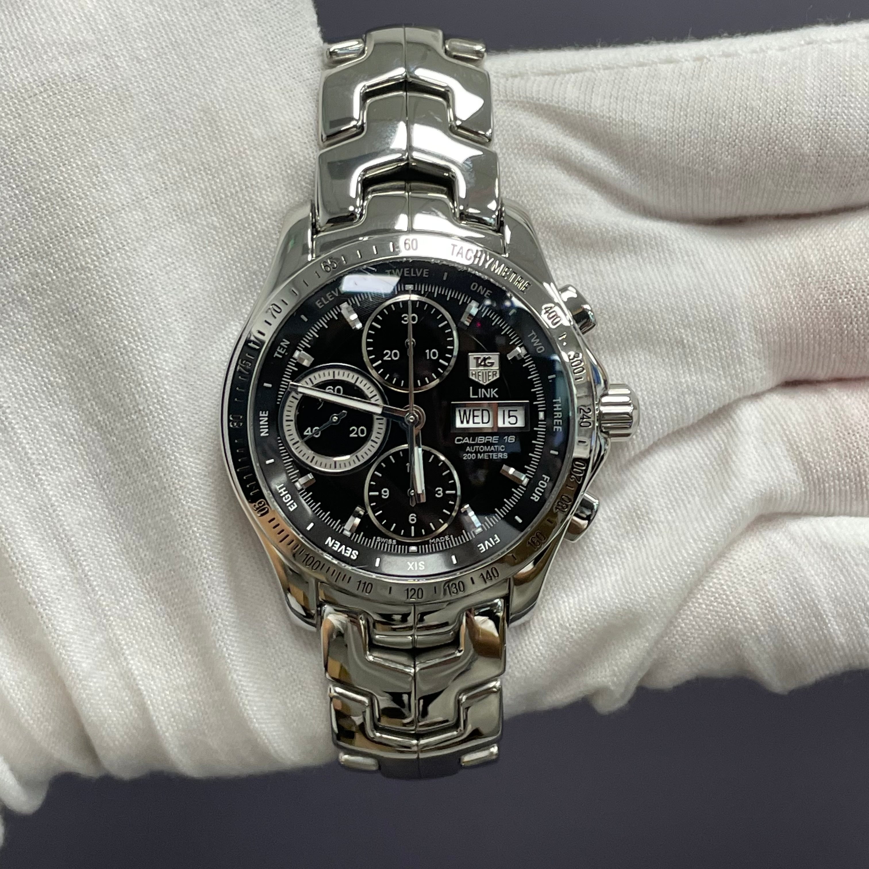 Tag Heuer Link Calibre 16 42mm Black Dial Watch Ref# CJF211A