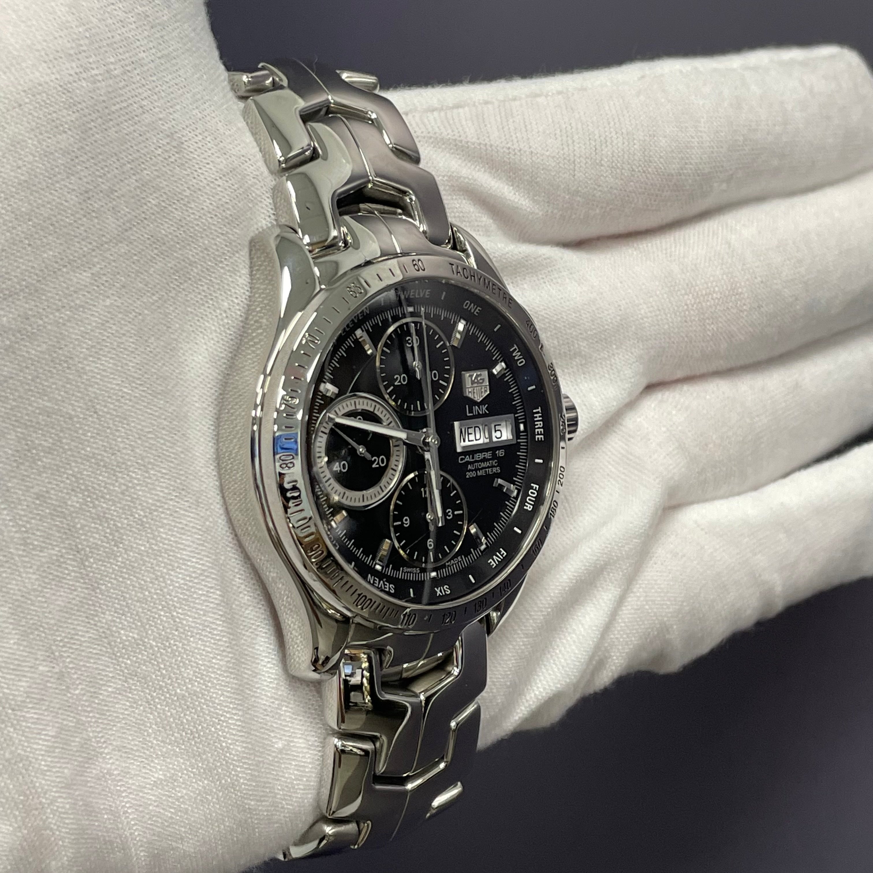 Tag Heuer Link Calibre 16 42mm Black Dial Watch Ref# CJF211A.BA0594 - Happy Jewelers Fine Jewelry Lifetime Warranty