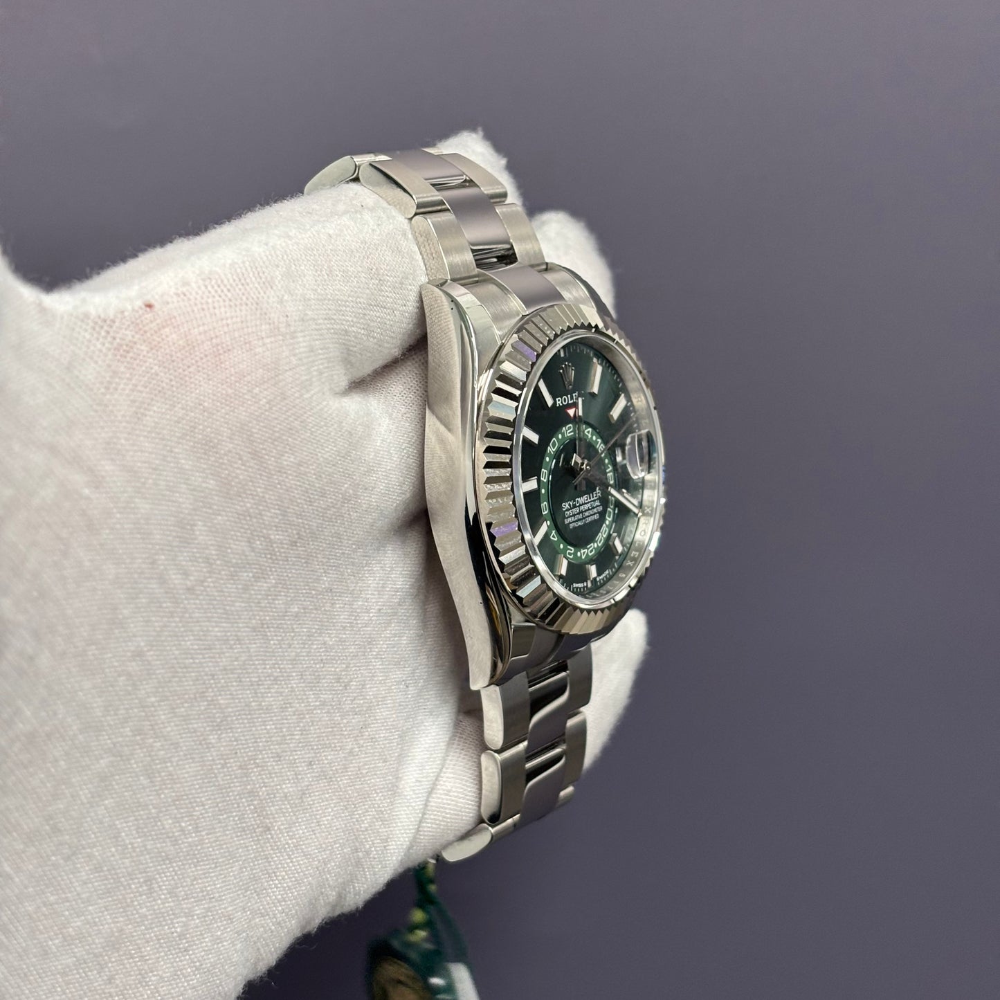 Rolex Sky-Dweller 42mm Green Dial Watch Ref# 336934