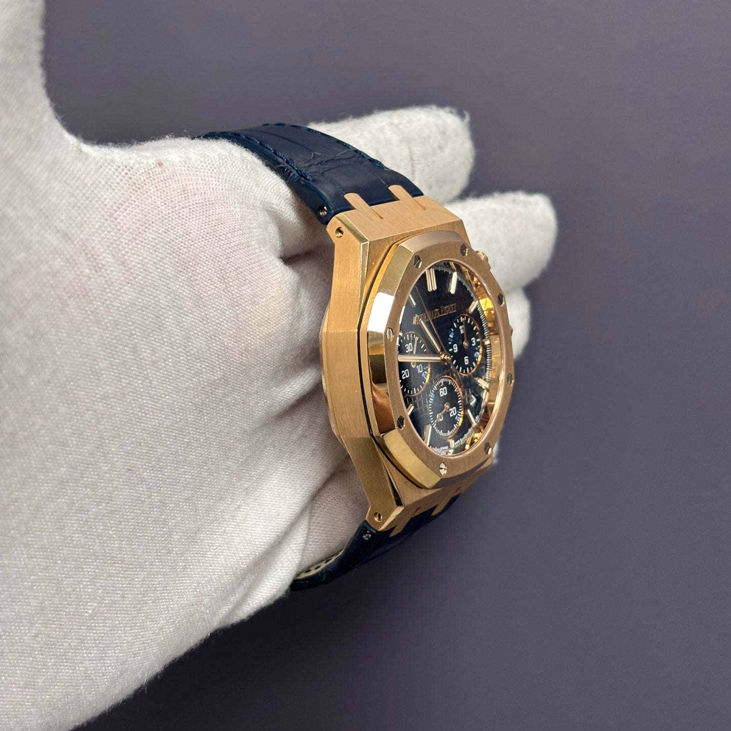 Audemars Piguet Royal Oak 41mm Rose Gold Blue Chronograph Dial Watch Reference# 26240OR.OO.D315CR.02