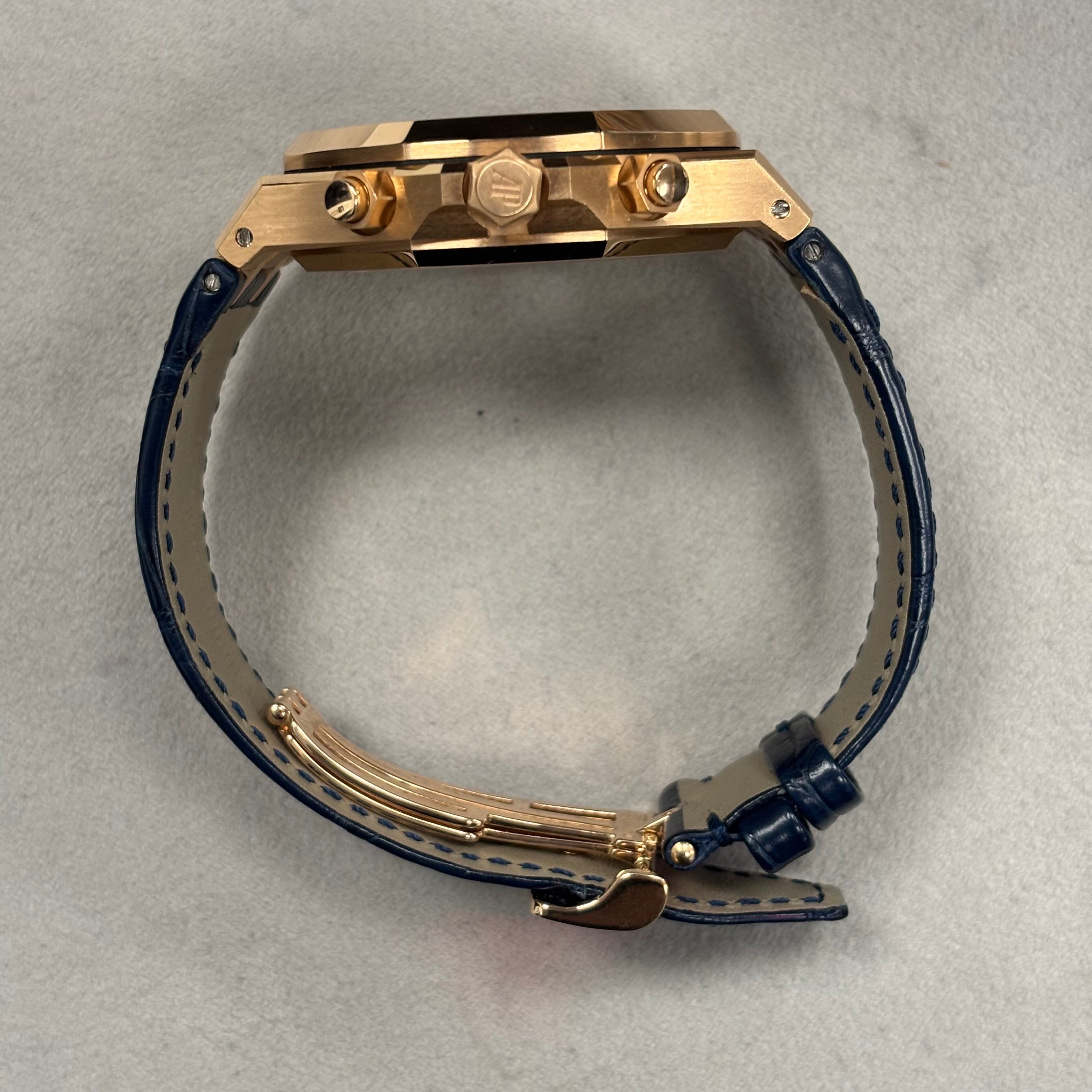 Audemars Piguet Royal Oak 41mm Rose Gold Blue Chronograph Dial Watch Reference# 26240OR.OO.D315CR.02 - Happy Jewelers Fine Jewelry Lifetime Warranty