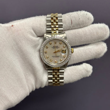 Rolex Datejust 36mm MOP Dial Watch Ref# 16013 - Happy Jewelers Fine Jewelry Lifetime Warranty