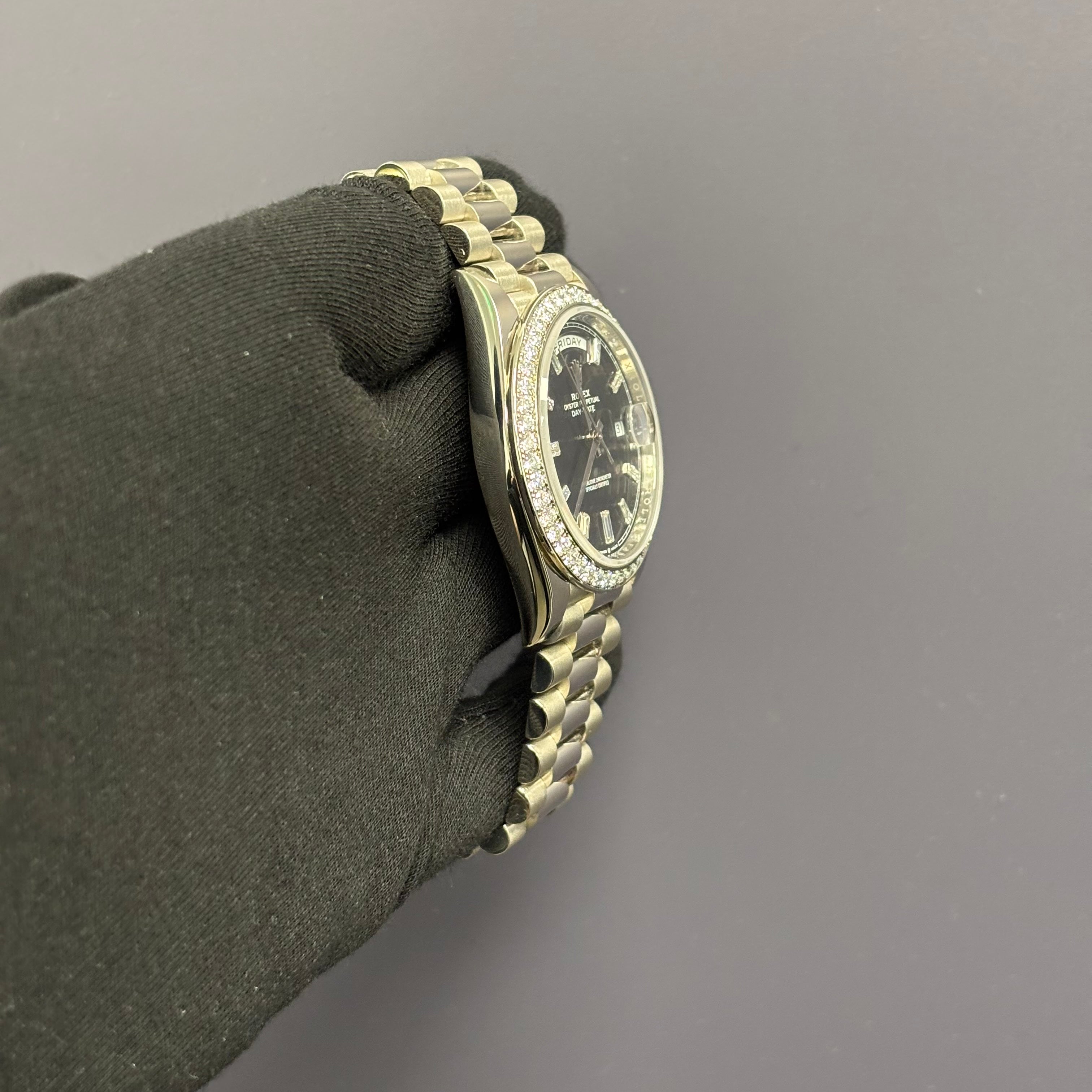 Rolex Day-Date 40mm Black Dial Watch Ref# 228235 - Happy Jewelers Fine Jewelry Lifetime Warranty