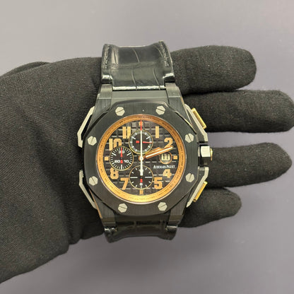 Audemars Piguet Royal Oak 48mm Black Dial Watch Ref# 26378IO.OO.A001KE.01 - Happy Jewelers Fine Jewelry Lifetime Warranty